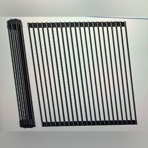 Ohuhu Drying Rack, Over Sink Roll-Up Dish Drainer-Heat Resistant Mat, Anti-Slip